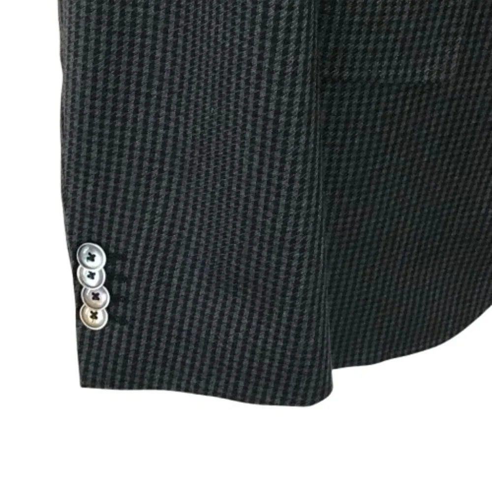BOSS Hugo Boss Men Size 40 LONG 40L Hutsons Trim Fit Check Pattern Blazer Jacket